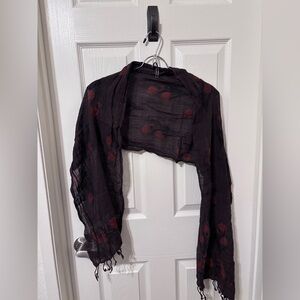 Kantha Bae Black Floral Scarf